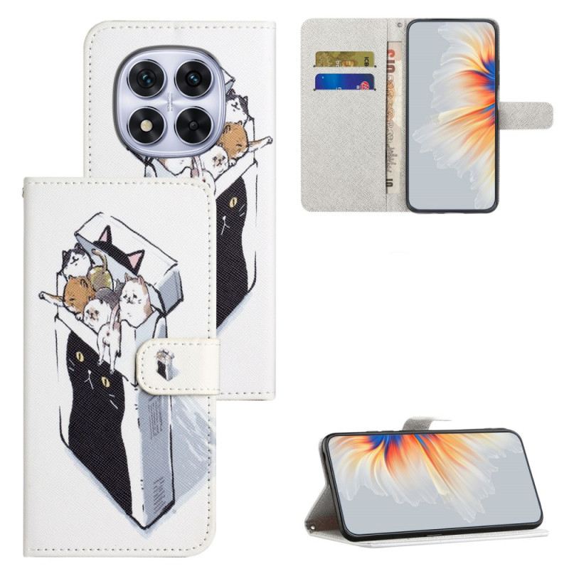 Lederhüllen Xiaomi Redmi Note 15 Pro Plus 5g Handyhülle Katzen In Einer Kiste