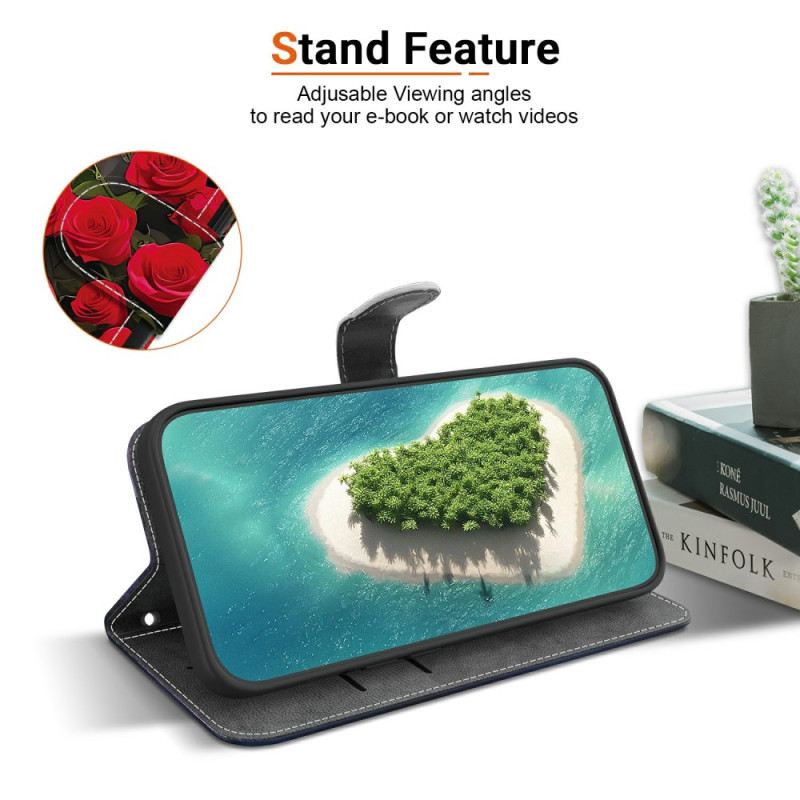 Lederhüllen Xiaomi Redmi Note 15 Pro Plus 5g Handyhülle Roter Perlenfalter