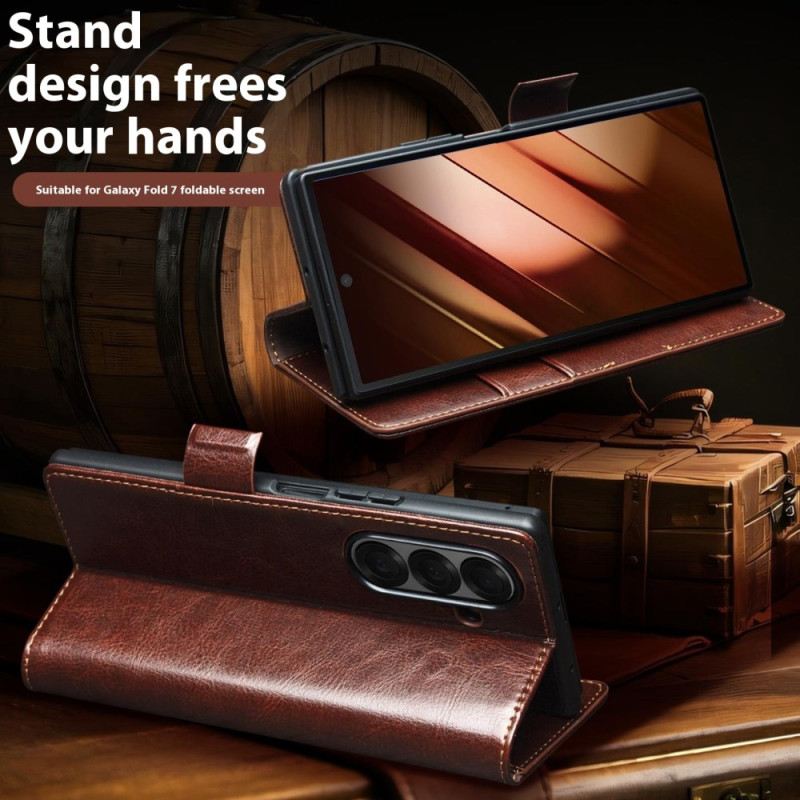 Case Samsung Galaxy Z Fold 7 Handyhülle Kartenhalter Aus Leder