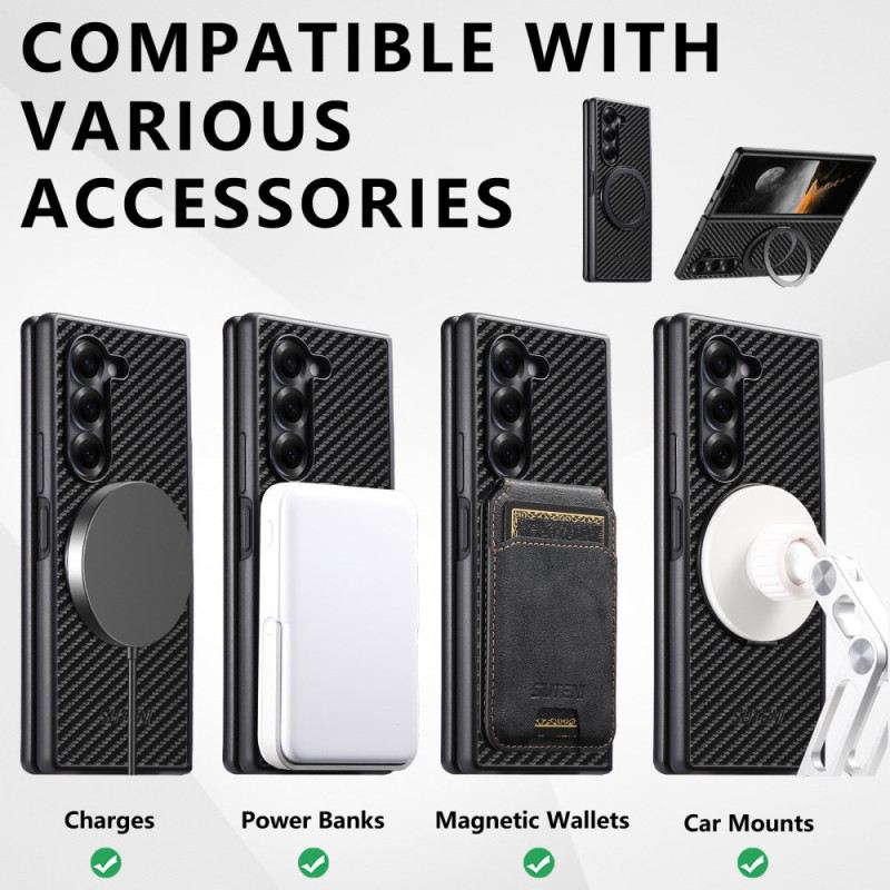Hülle Für Samsung Galaxy Z Fold 7 Magnetisches Scharnier Mit Suteni-ringhalter