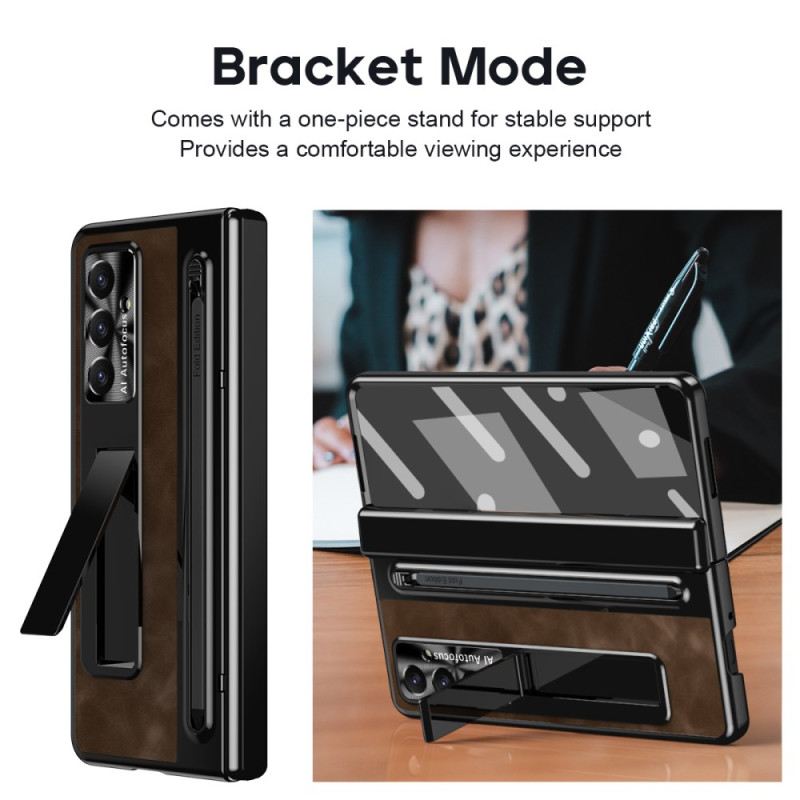 Hülle Samsung Galaxy Z Fold 7 Handyhülle Ständer Und Stifthalter In Lederoptik