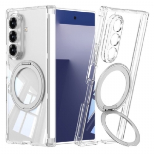 Hülle Samsung Galaxy Z Fold 7 Handyhülle Transparentes Magnetisches Scharnier Mit Ständer