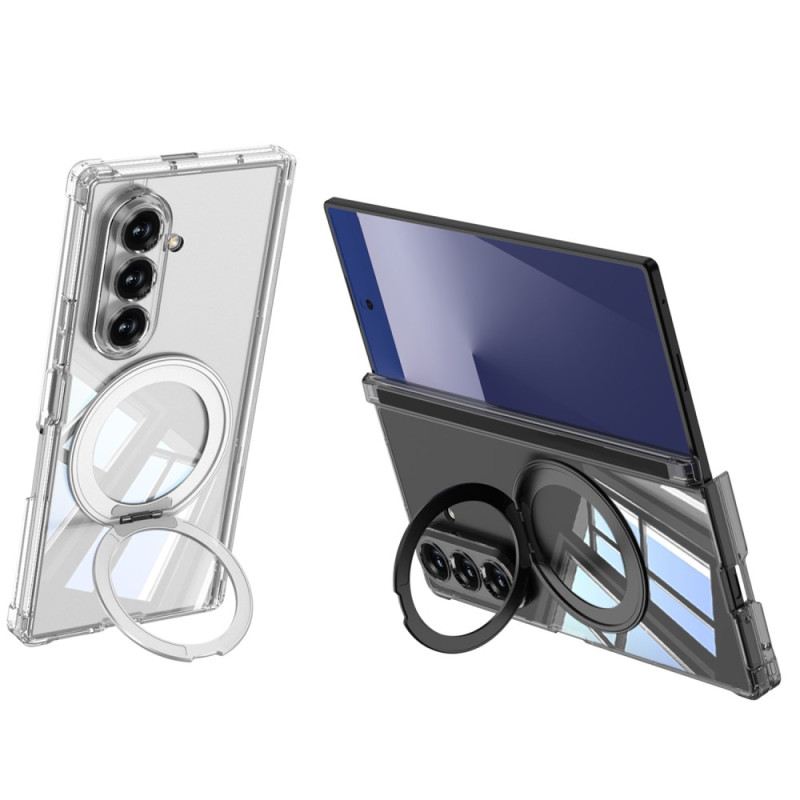 Hülle Samsung Galaxy Z Fold 7 Handyhülle Transparentes Magnetisches Scharnier Mit Ständer