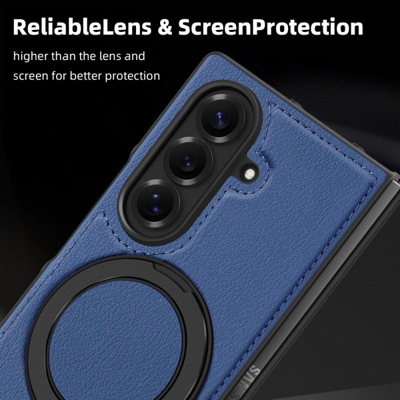 Hülle Samsung Galaxy Z Fold 7 Magsafe-kompatibler Leder-look Mit Drehbarem Ringhalter