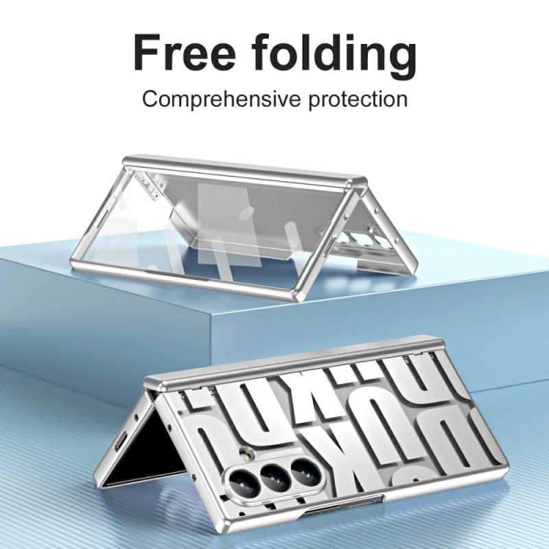 Hülle Samsung Galaxy Z Fold 7 Schriftzug-design Mit Displayschutzfolie Aus Gehärtetem Glas