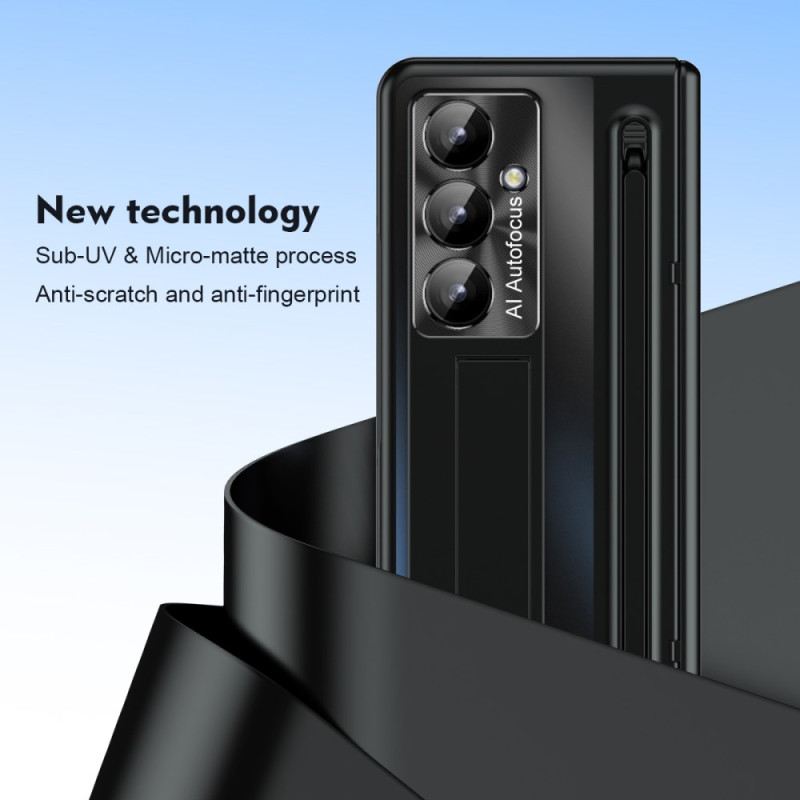 Hülle Samsung Galaxy Z Fold 7 Ständer Und Displayschutzfolie In Metalloptik