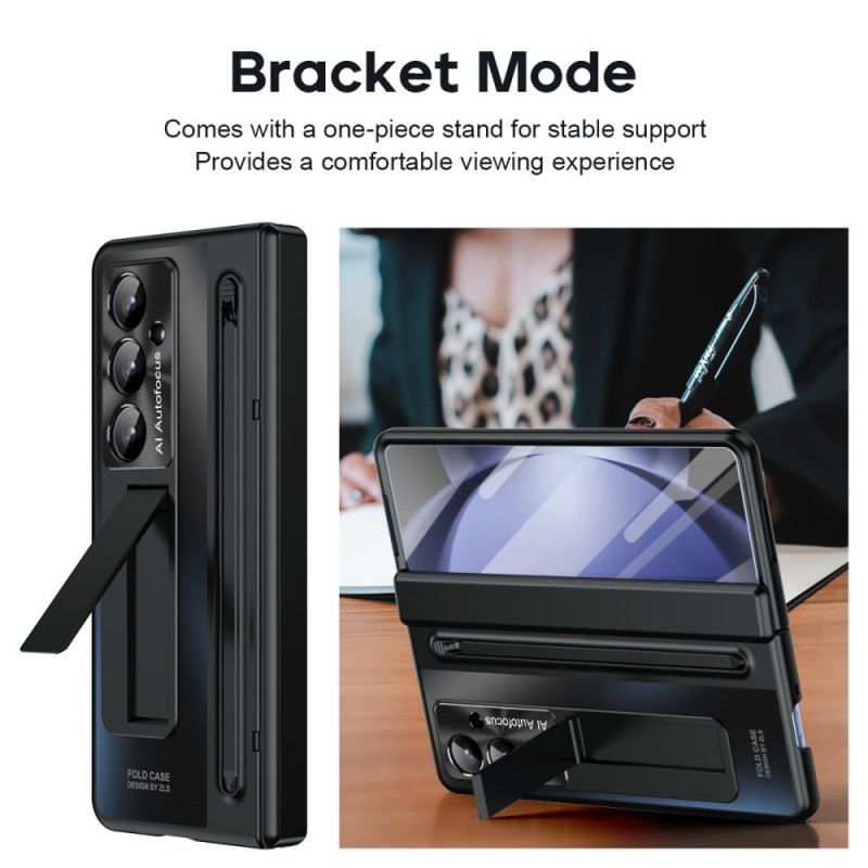 Hülle Samsung Galaxy Z Fold 7 Ständer Und Displayschutzfolie In Metalloptik