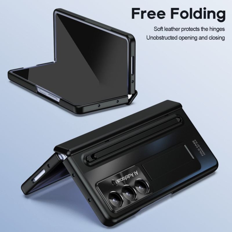 Hülle Samsung Galaxy Z Fold 7 Ständer Und Displayschutzfolie In Metalloptik