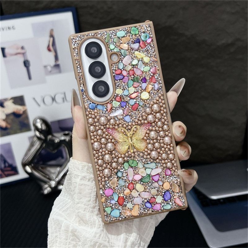 Hülle Samsung Galaxy Z Fold 7 Strass-schmetterling