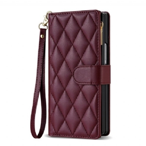 Lederhüllen Samsung Galaxy Z Fold 7 Gepolstert Mit Schultergurt Und Trageband