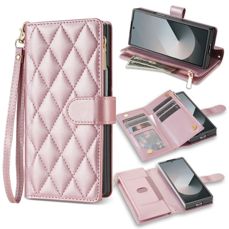 Lederhüllen Samsung Galaxy Z Fold 7 Gepolstert Mit Schultergurt Und Trageband