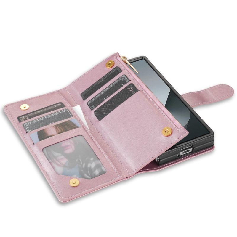 Lederhüllen Samsung Galaxy Z Fold 7 Gepolstert Mit Schultergurt Und Trageband