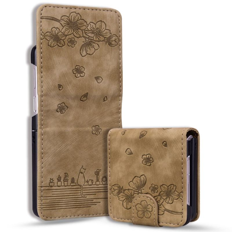 Case Für Samsung Galaxy Z Flip 7 Fe Kartenhalter Mit Katzenmotiv