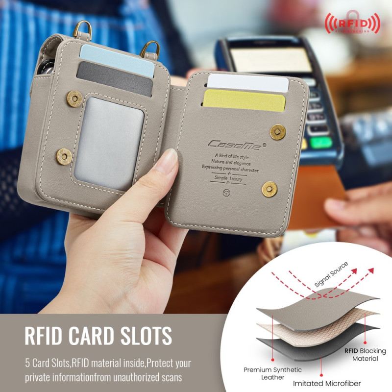 Case Samsung Galaxy Z Flip 7 Fe Rfid-geldbörse Mit Schultergurt