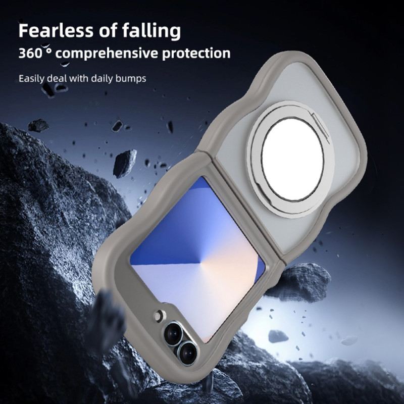 Hülle Für Samsung Galaxy Z Flip 7 Fe Drehbarer Ständer Und Integrierter Spiegel