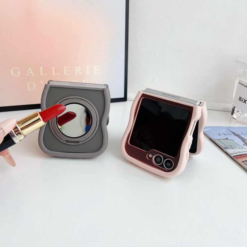 Hülle Für Samsung Galaxy Z Flip 7 Fe Drehbarer Ständer Und Integrierter Spiegel