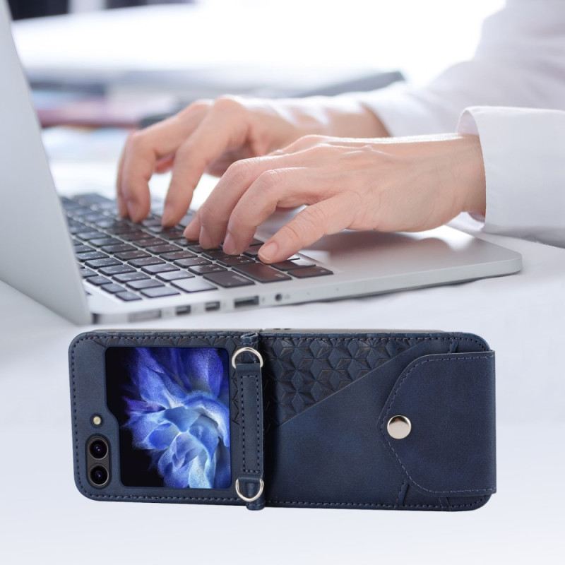 Hülle Für Samsung Galaxy Z Flip 7 Fe Kunstleder-fries Mit Schultergurt