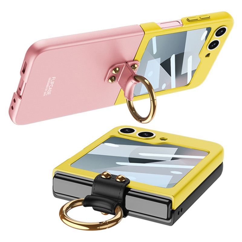 Hülle Für Samsung Galaxy Z Flip 7 Fe Magnetischer Scharnierschutz Und Zweifarbiger Ständer