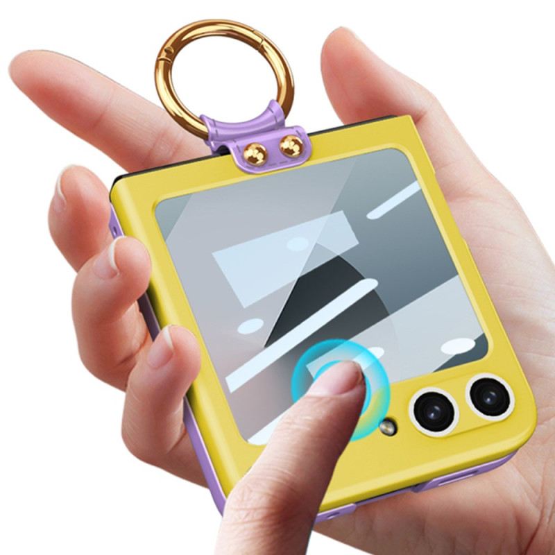 Hülle Für Samsung Galaxy Z Flip 7 Fe Magnetischer Scharnierschutz Und Zweifarbiger Ständer