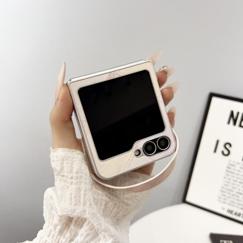 Hülle Für Samsung Galaxy Z Flip 7 Fe Rautenmuster Mit Tragegurt