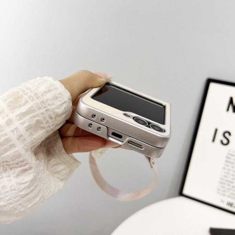 Hülle Für Samsung Galaxy Z Flip 7 Fe Rautenmuster Mit Tragegurt