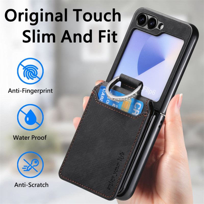 Hülle Für Samsung Galaxy Z Flip 7 Fe Wildleder-effekt Mit Kartenhalter
