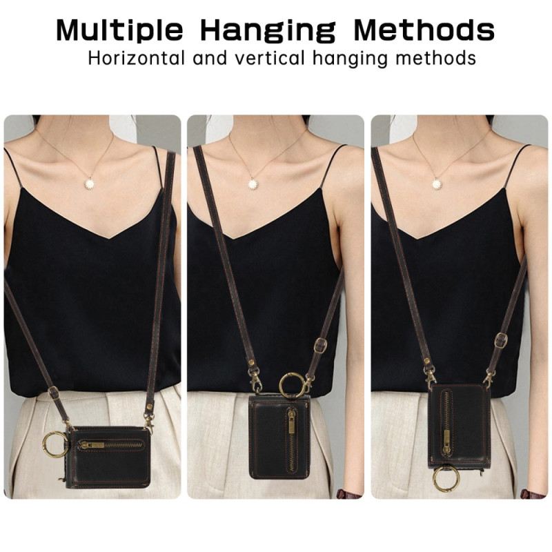 Hülle Samsung Galaxy Z Flip 7 Fe Geldbörse Mit Reißverschluss Und Schultergurt