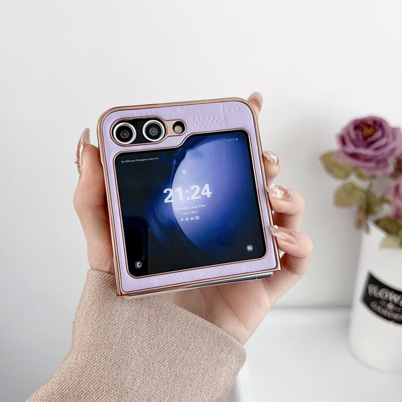 Hülle Samsung Galaxy Z Flip 7 Fe Gesteppte Kanten Mit Metalleffekt