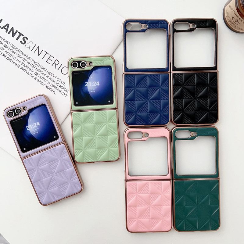 Hülle Samsung Galaxy Z Flip 7 Fe Gesteppte Kanten Mit Metalleffekt