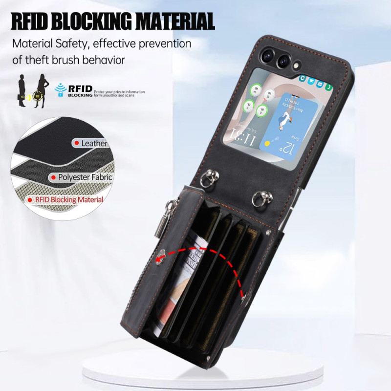 Hülle Samsung Galaxy Z Flip 7 Fe Handyhülle Geldbörse Und Schultergurt