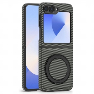 Hülle Samsung Galaxy Z Flip 7 Fe Handyhülle Magnetische Kohlefaser Und Ständer