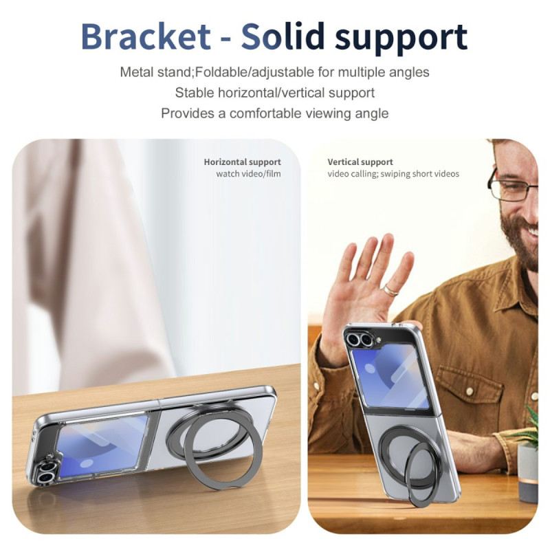 Hülle Samsung Galaxy Z Flip 7 Fe Handyhülle Magnetischer Ständer Und Hd-displayschutzfolie