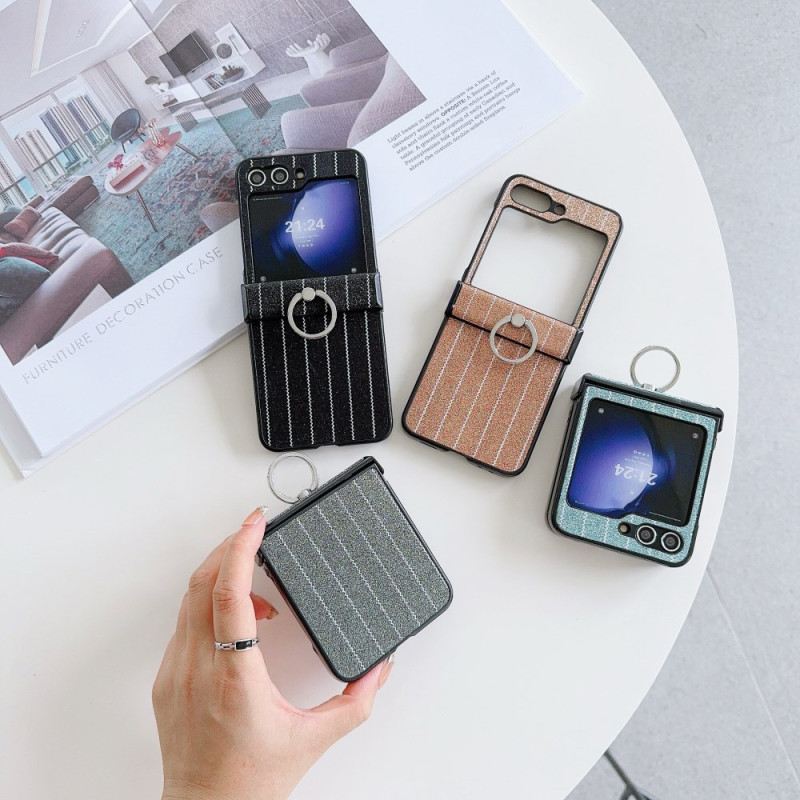Hülle Samsung Galaxy Z Flip 7 Fe Handyhülle Ring Mit Streifenmuster