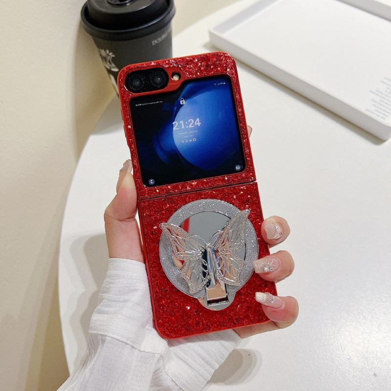 Hülle Samsung Galaxy Z Flip 7 Fe Handyhülle Strass-schmetterlingsständer