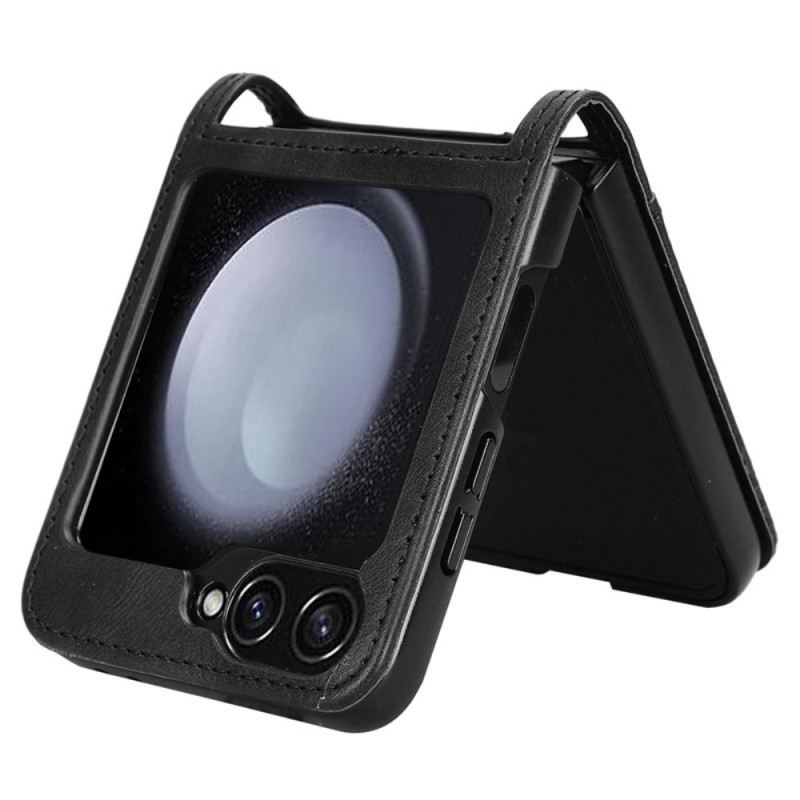 Hülle Samsung Galaxy Z Flip 7 Fe Kartenetui Im Retro-lederdesign