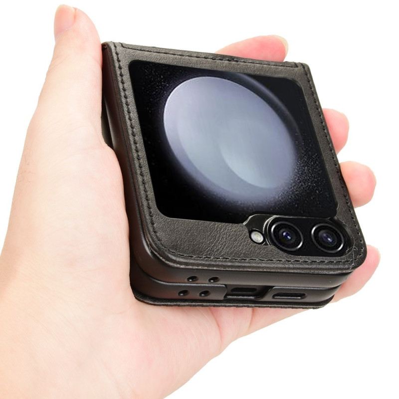 Hülle Samsung Galaxy Z Flip 7 Fe Kartenetui Im Retro-lederdesign