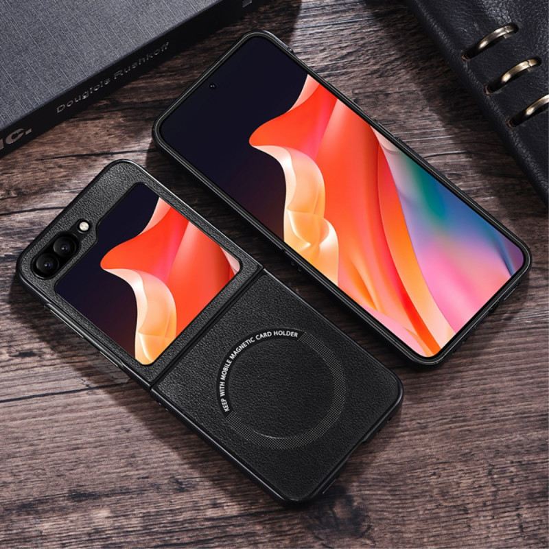 Hülle Samsung Galaxy Z Flip 7 Fe Lederoptik Magsafe-kompatibel