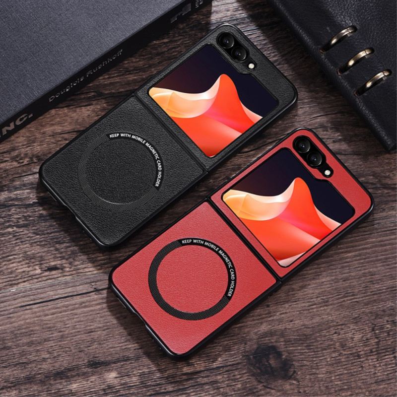 Hülle Samsung Galaxy Z Flip 7 Fe Lederoptik Magsafe-kompatibel