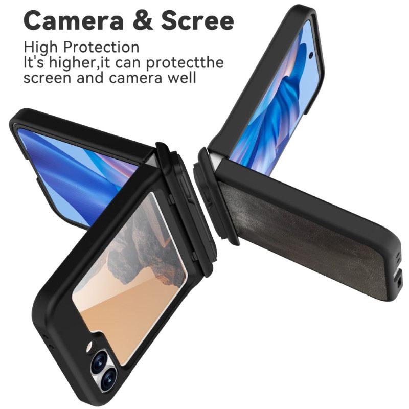 Hülle Samsung Galaxy Z Flip 7 Fe Lederoptik Mit Ständer