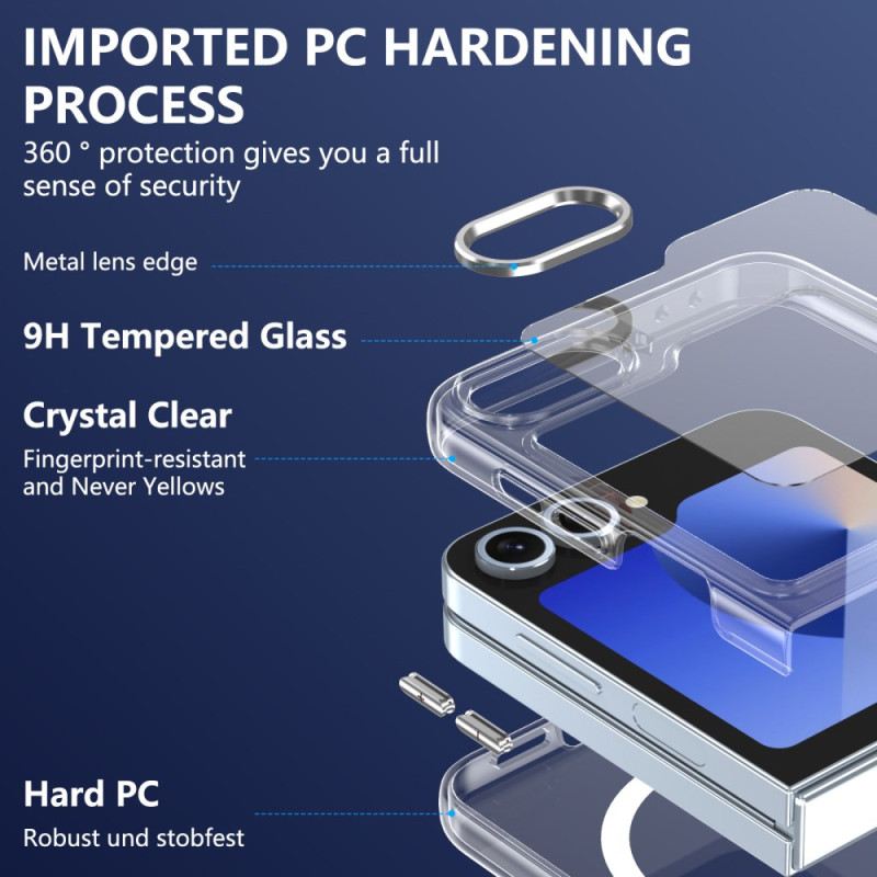 Hülle Samsung Galaxy Z Flip 7 Fe Magsafe-kompatibel Transparent Mit Displayschutzfolie