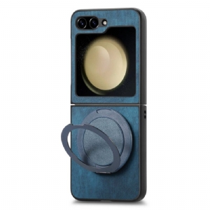 Hülle Samsung Galaxy Z Flip 7 Fe Wildlederoptik Mit Drehbarem Ständer