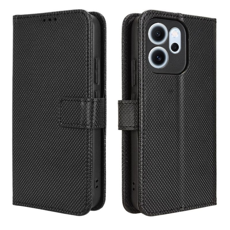 Lederhüllen Für Oppo Reno 14f 5g Strukturiertes Rautenmuster