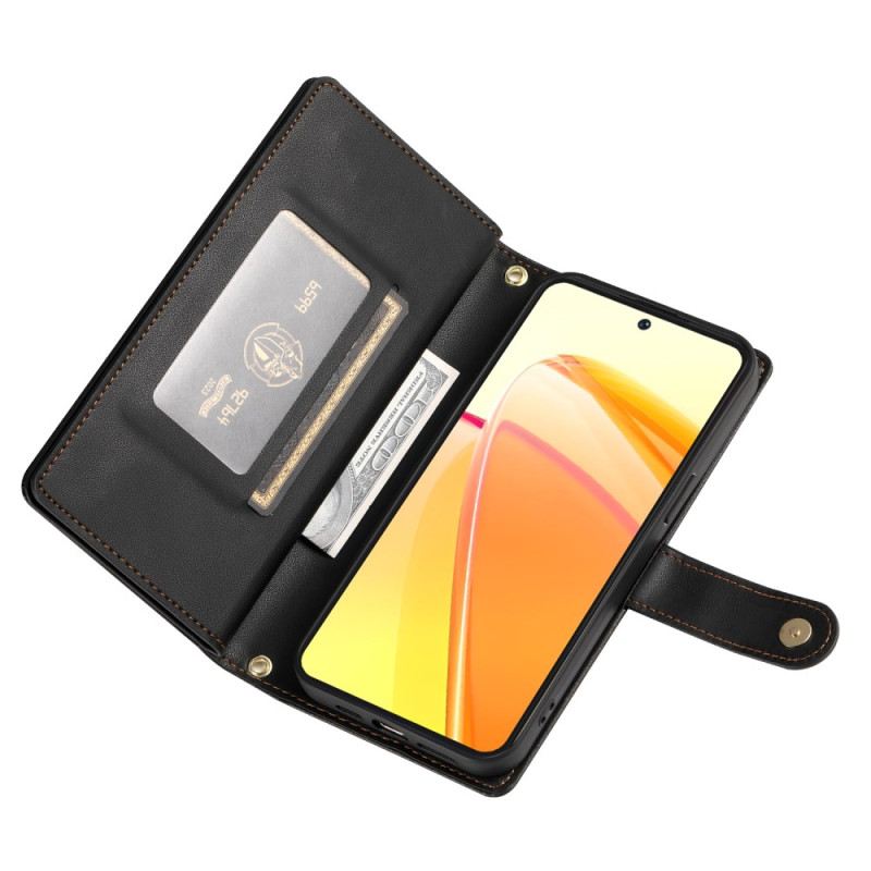 Lederhüllen Oppo Reno 14f 5g Geldbörse Mit Riemen Und Schulterriemen