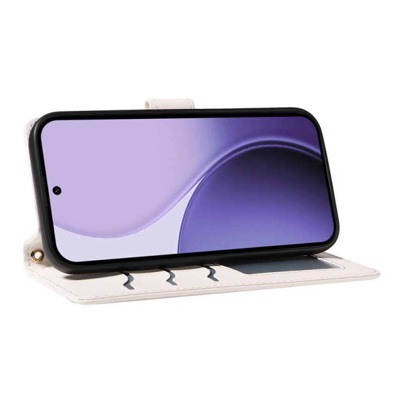 Lederhüllen Oppo Reno 14f 5g Gesteppt Mit Riemen Und Schulterriemen