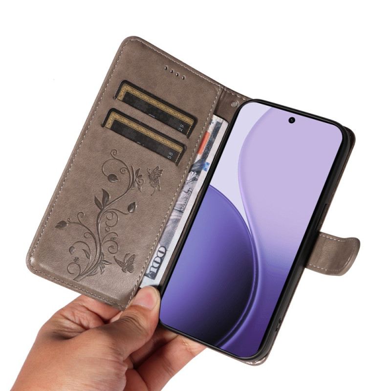 Lederhüllen Oppo Reno 14f 5g Handyhülle Kleine Blumen