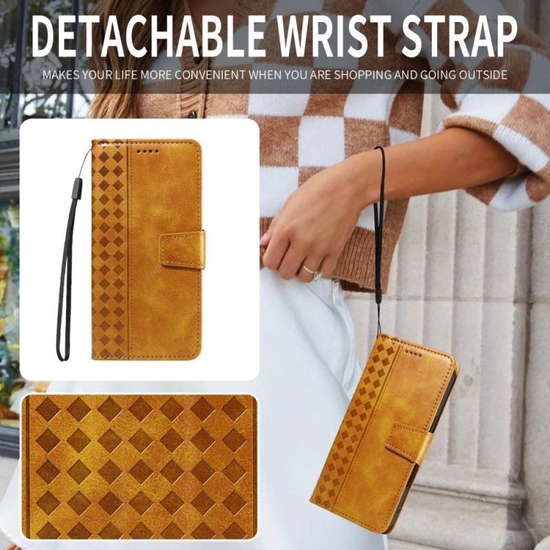 Lederhüllen Oppo Reno 14f 5g Rautenbordüre