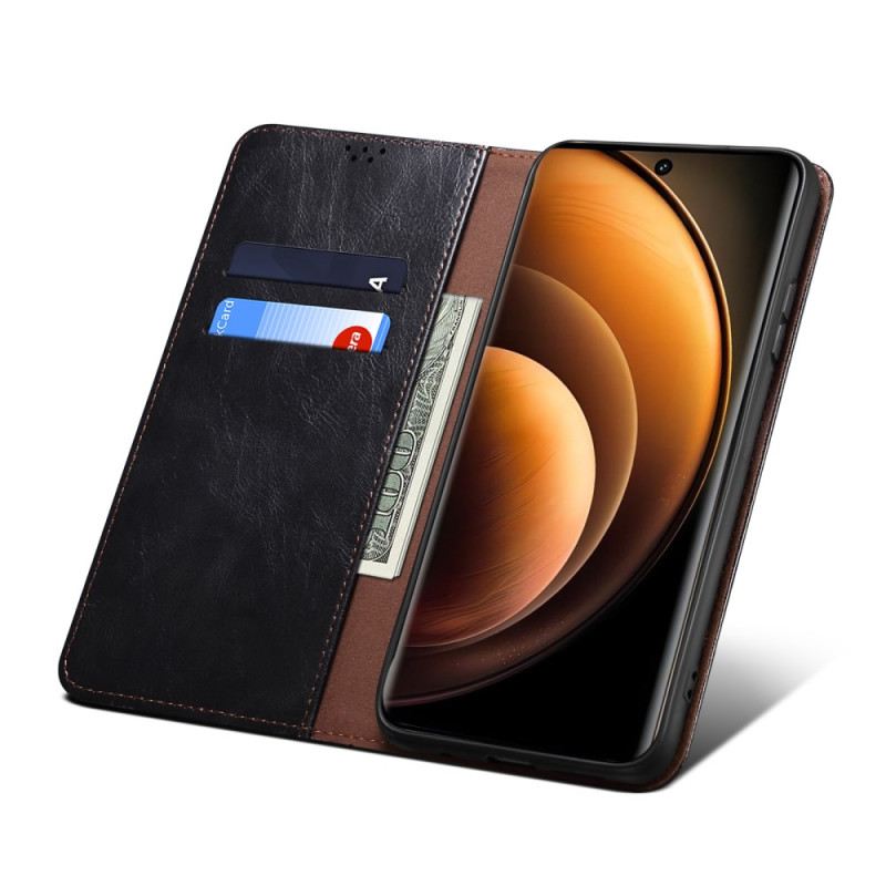 Flip Case Vivo X100 Pro Gewachstes Kunstleder