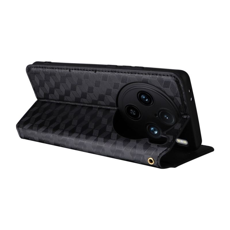 Lederhüllen Für Vivo X100 Pro Rautenmuster