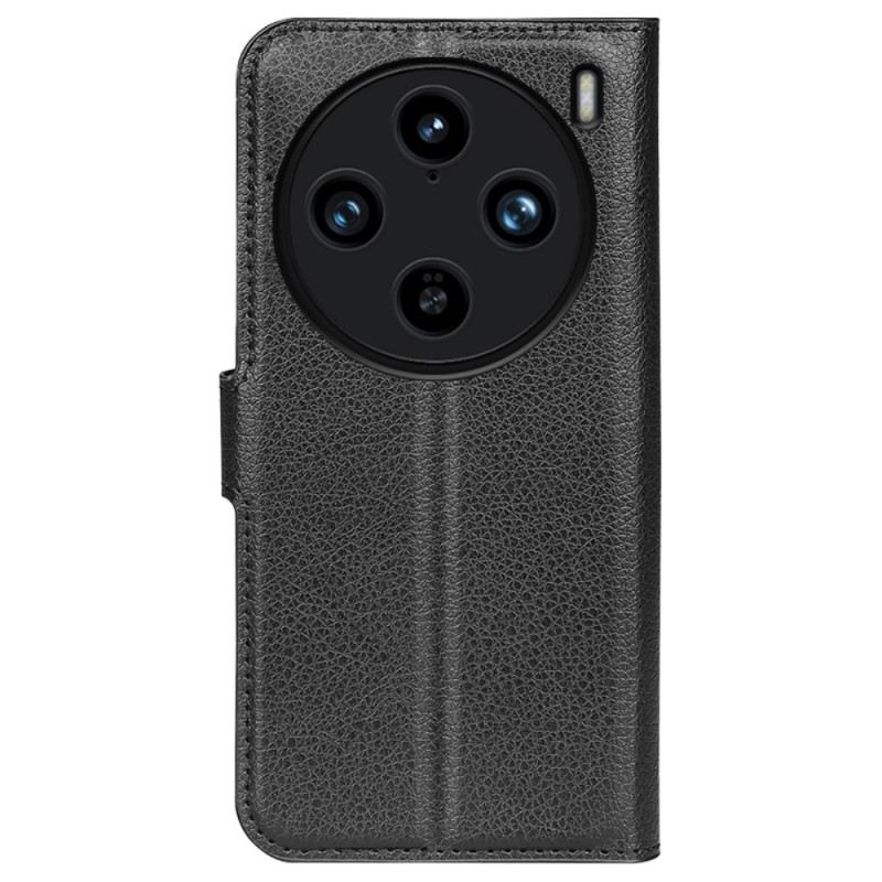 Lederhüllen Vivo X100 Pro Litschi-kunstleder