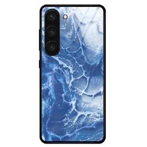 Hülle Für Samsung Galaxy S23 5G Marmorfarben Gehärtetes Glas